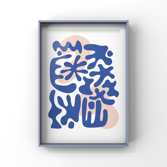 Henri Matisse Inspired Minimalist Abstract Wall Art Print Set of 3 - Picture 4 of 13